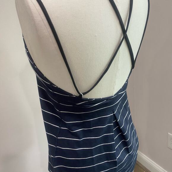 Lululemon Breezy Tank Lookout Stripe Heathered Inkwell White Blue SZ 4 - Picture 8 of 11